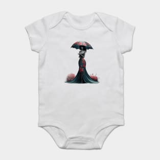 Figure in an Elegant Holding an Umbrella Baby Bodysuit